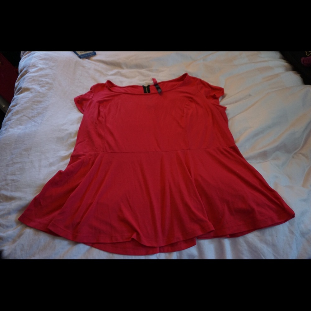 Hot pink peplum top size 3